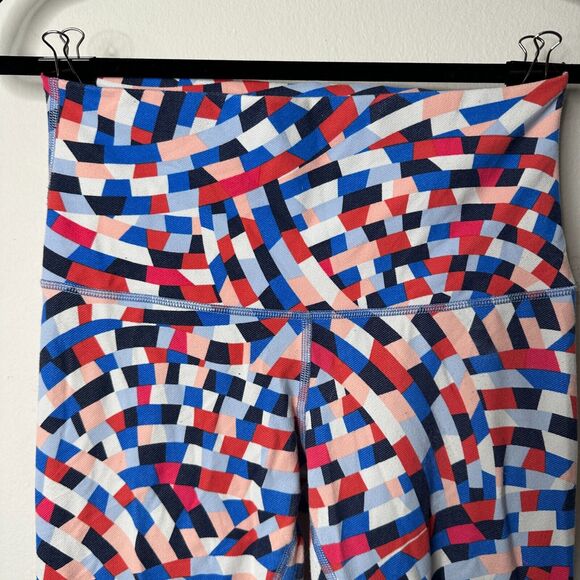 Lululemon Wunder Under Multi Blue Red White Geometric Capoeira Leggings 8 - Picture 5 of 13